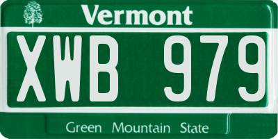 VT license plate XWB979