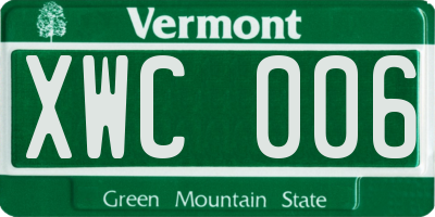 VT license plate XWC006