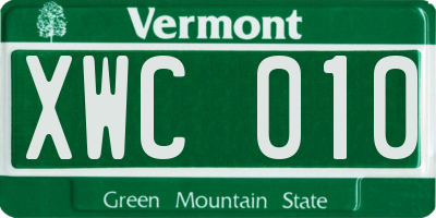 VT license plate XWC010