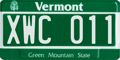 VT license plate XWC011