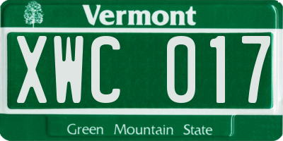 VT license plate XWC017