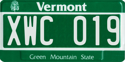 VT license plate XWC019