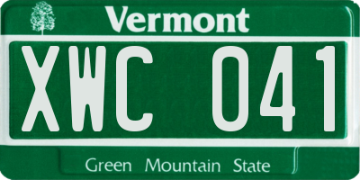 VT license plate XWC041