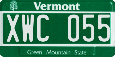 VT license plate XWC055