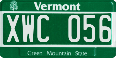 VT license plate XWC056