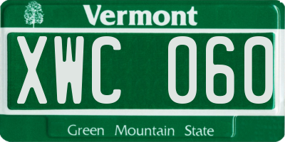 VT license plate XWC060