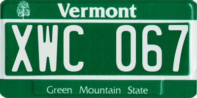 VT license plate XWC067