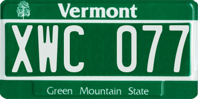 VT license plate XWC077