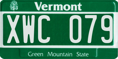 VT license plate XWC079