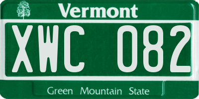 VT license plate XWC082