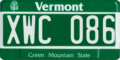 VT license plate XWC086