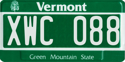 VT license plate XWC088