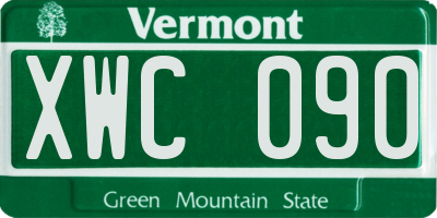VT license plate XWC090