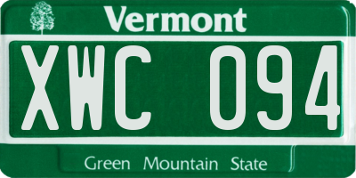 VT license plate XWC094