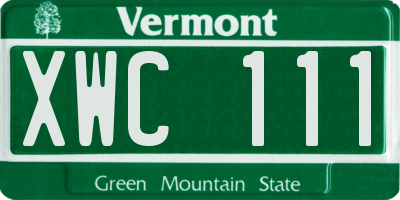 VT license plate XWC111