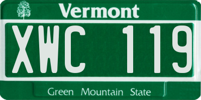 VT license plate XWC119