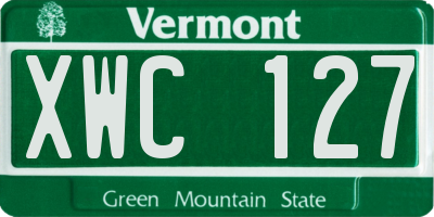 VT license plate XWC127