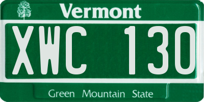 VT license plate XWC130