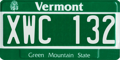 VT license plate XWC132