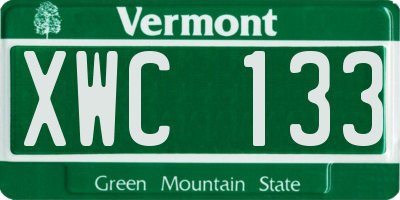 VT license plate XWC133