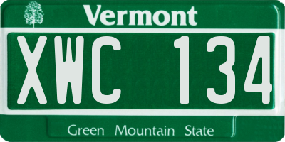 VT license plate XWC134