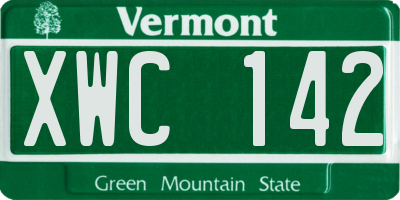 VT license plate XWC142