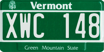 VT license plate XWC148