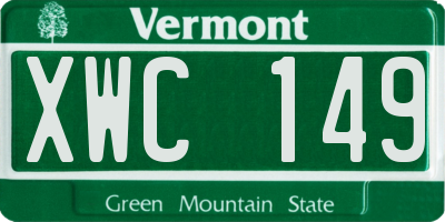 VT license plate XWC149