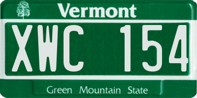 VT license plate XWC154