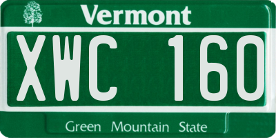 VT license plate XWC160