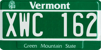 VT license plate XWC162