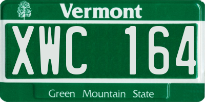 VT license plate XWC164