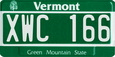 VT license plate XWC166