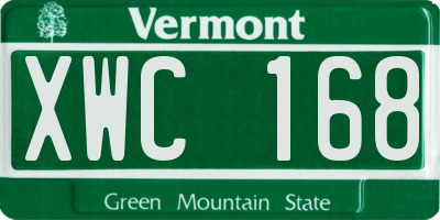 VT license plate XWC168