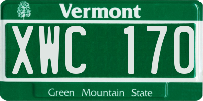VT license plate XWC170