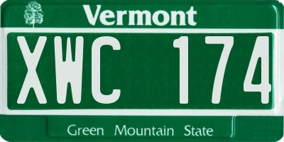 VT license plate XWC174