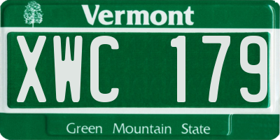 VT license plate XWC179