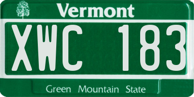 VT license plate XWC183