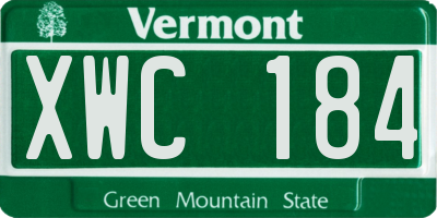 VT license plate XWC184