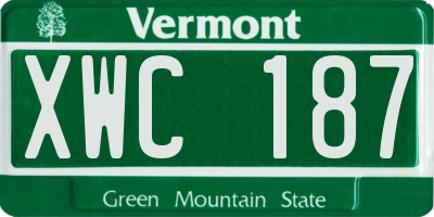 VT license plate XWC187