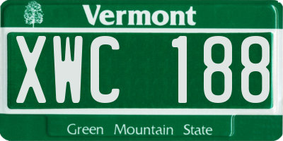 VT license plate XWC188