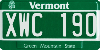 VT license plate XWC190