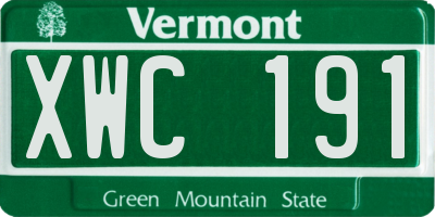 VT license plate XWC191