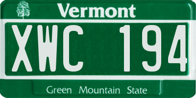 VT license plate XWC194