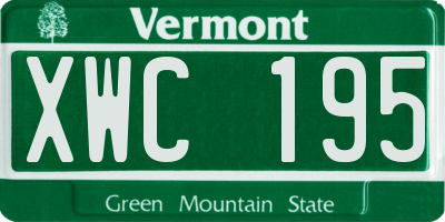 VT license plate XWC195