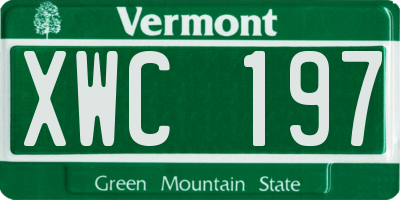 VT license plate XWC197