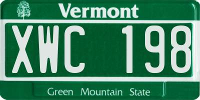 VT license plate XWC198