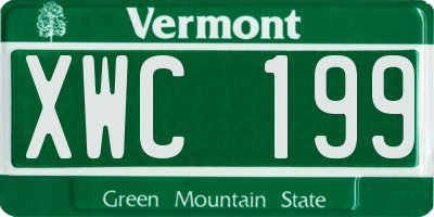 VT license plate XWC199