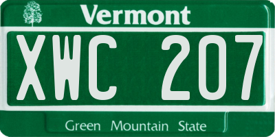 VT license plate XWC207