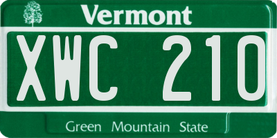 VT license plate XWC210